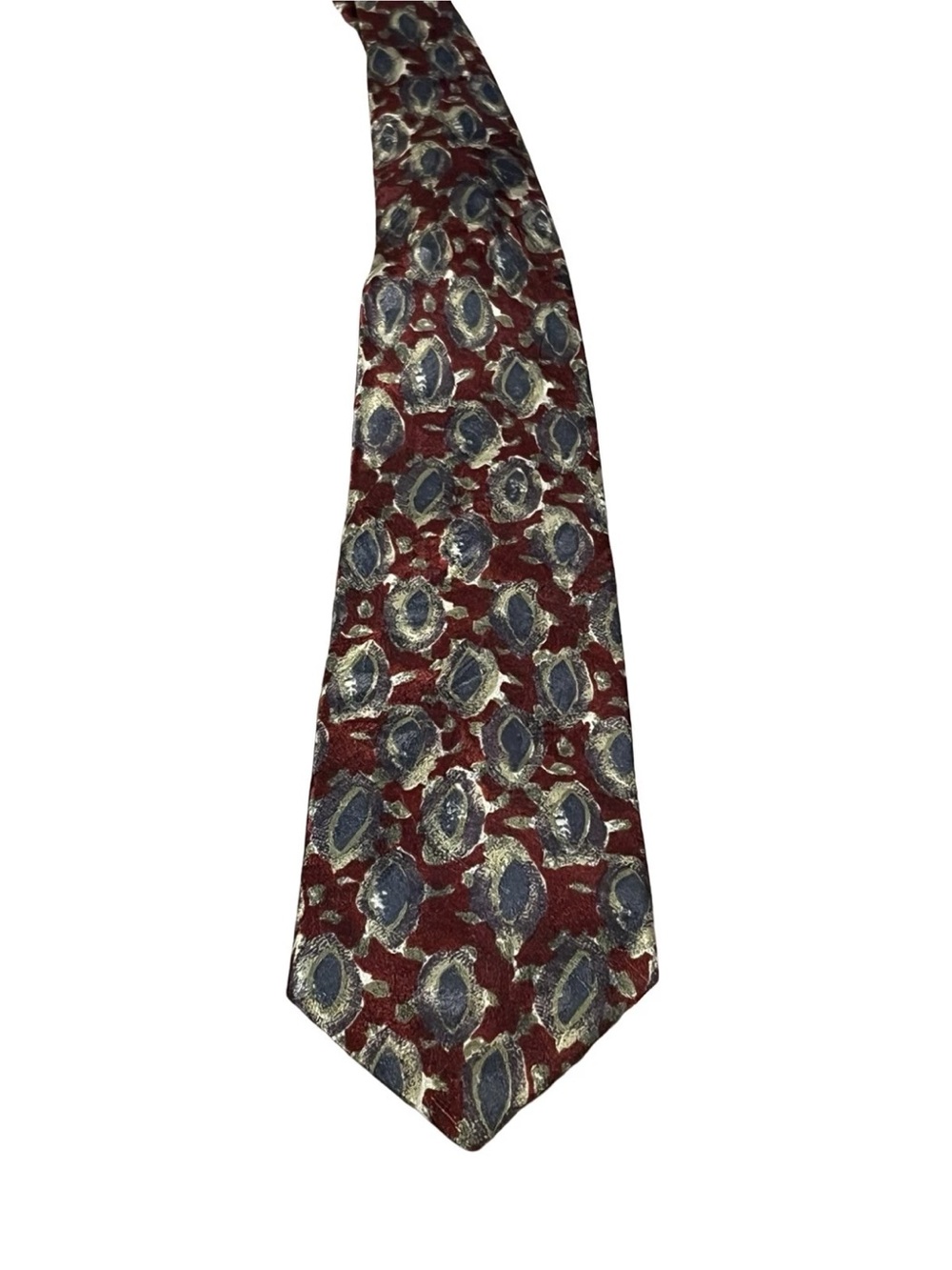 Christian Dior Monsieur Mens Tie - Burgundy and Blue Geometric Tie - classic tie
